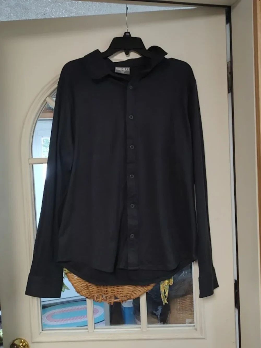 New 32 Degrees Heat Charcoal Long Sleeve Button Down Shirt Size Men's L